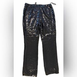 INC International Concepts Black Sequin Straight Leg Pants